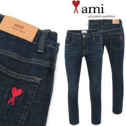 AMI 아미 드 꾀흐 진청 워싱 슬림진