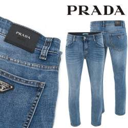 PRADA 프라다 클래식 트라이앵글 워싱 슬림진