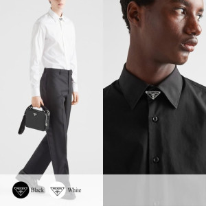 PRADA 프라다 넥 플레이트 셔츠