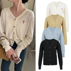 AMI 아미 레드하트 가디건