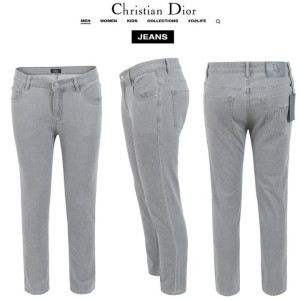 DIOR 디올 자수 로고 그레이 슬림 일자진