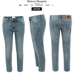 MAISON MARGIELA 메종마르지엘라 엠보 로고 중청 슬림 일자진