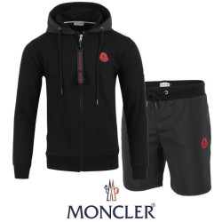 MONCLER 몰글레어 레드패치 후드집업 & 우븐 반바지 셋트
