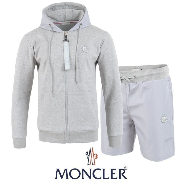MONCLER 몰글레어 실버패치 후드집업 & 우븐 반바지 셋트