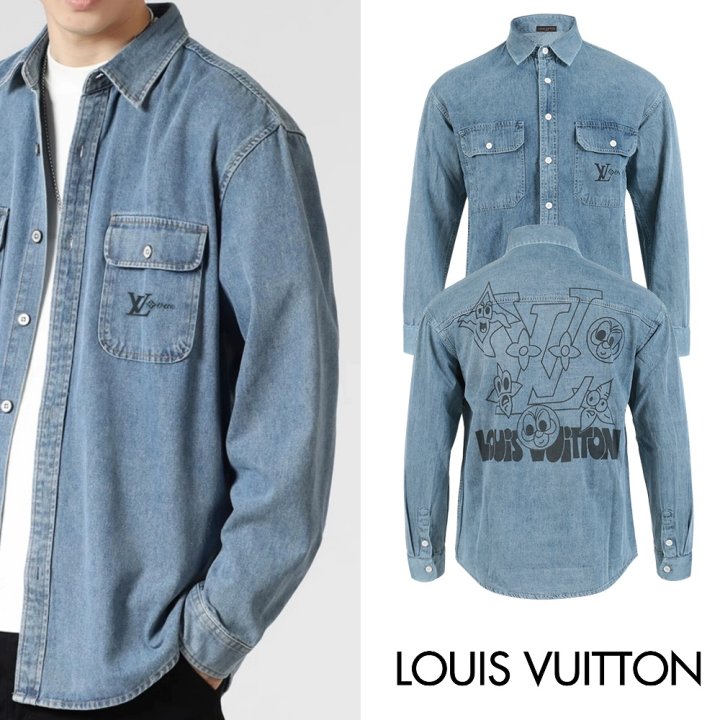 LOUIS VUITTON 루이비통 카툰모노 데님 셔츠