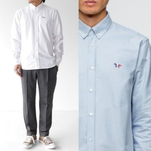 MAISON KITSUNE 메종키츠네 트리컬러 옥스포드 셔츠