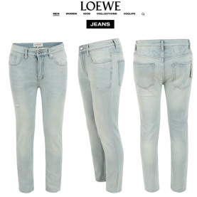 LOEWE 로에베 아나그램 불박 로고 연청 슬림 일자진