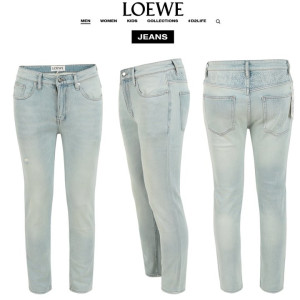 LOEWE 로에베 아나그램 불박 로고 연청 슬림 일자진