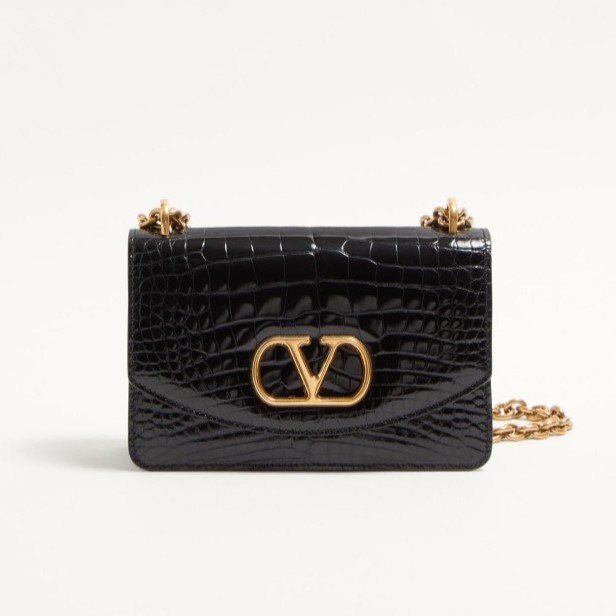VALENTINO 발렌티노 가라바니 베인 크로커다일 레더 스몰 숄더백 2COLOR