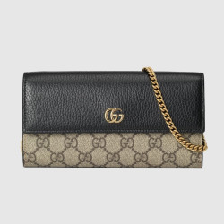 GUCCI 구찌 GG 마몽 체인 달린 바이컬러 지갑 ‎546585