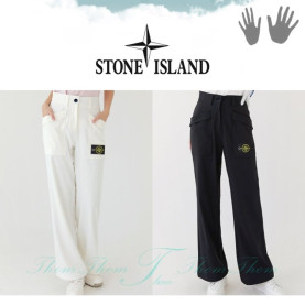 STONE ISLAND 스톤아일랜드 여성 하프 밴딩 와이드 팬츠