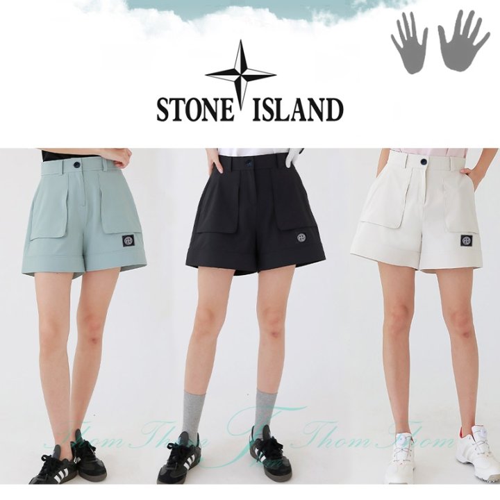 STONE ISLAND 스톤아일랜드 여성 하프 밴딩 베이직 반바지