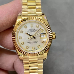 ROLEX 로렉스 레이디 데이저스트 MOP 다이얼 10P 다이아 로즈골드 28mm 279173