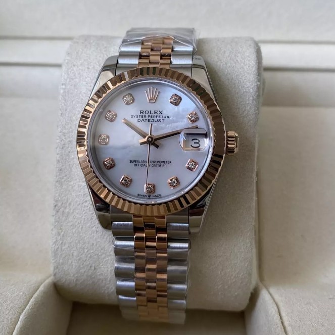 ROLEX 로렉스 여성용 데이저스트 MOP 다이아몬드 다이얼 콤비 SS/RG 31mm 278271