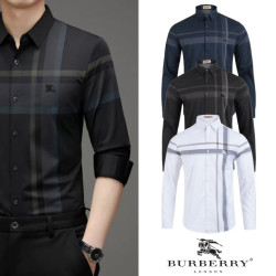 BURBERRY 버버리 패턴 스퀘어 기마자수 실켓 셔츠