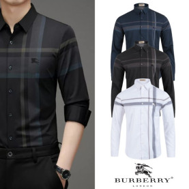 BURBERRY 버버리 패턴 스퀘어 기마자수 실켓 셔츠