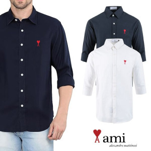 AMI 아미 린넨 7부 셔츠