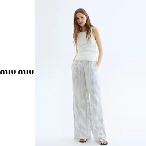 MIUMIU 미우미우 시어서커 와이드 팬츠 2COLOR