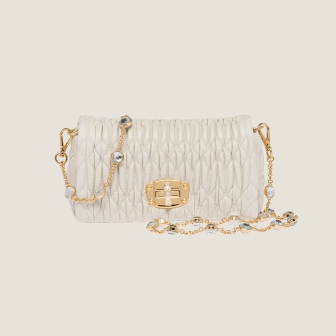 MIUMIU 미우미우 크리스털 나파 가죽 및 크리스털 미니백 5BP079