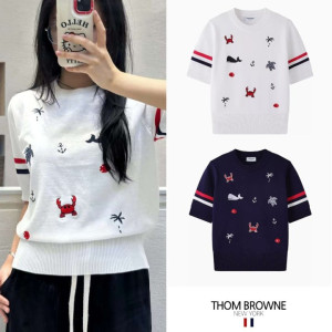 THOM BROWNE 톰브라운 씨라이프 자수 니트
