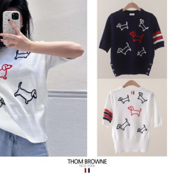 THOM BROWNE 톰브라운 컬러4바 멀티컬러도그 니트