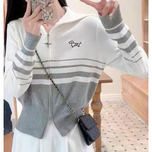 THOM BROWNE 톰브라운 헥터 하프배색 투웨이집업 니트 2COLOR