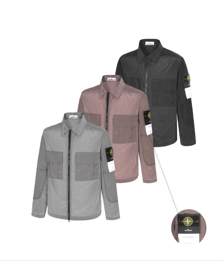 STONE ISLAND 스톤아일랜드 나이론 메탈 립스탑 오버셔츠 3COLOR