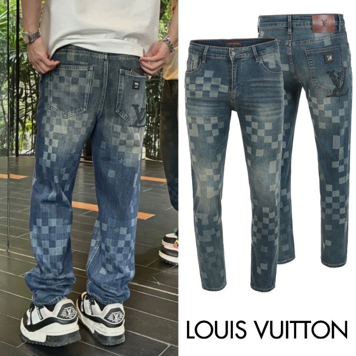 LOUIS VUITTON 루이비통 멀티 다미 프린트 워싱 슬림진