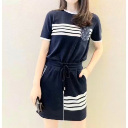 THOM BROWNE 톰브라운 캐릭 포켓 스커트 니트 투피스 세트 2COLOR