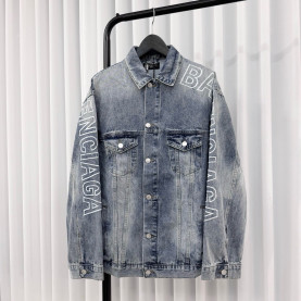 BALENCIAGA 발렌시아가 로고 자수 오버사이즈 데님자켓