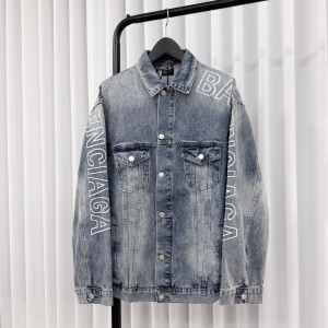 BALENCIAGA 발렌시아가 로고 자수 오버사이즈 데님자켓