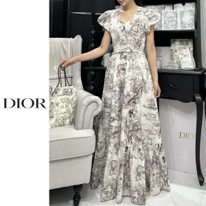 DIOR 디올 뜨왈 나염 롱 원피스 2COLOR