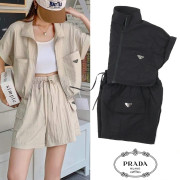 ●7월 판매 3위● PRADA 프라다 트라이앵글 리나일론 하프 셋업