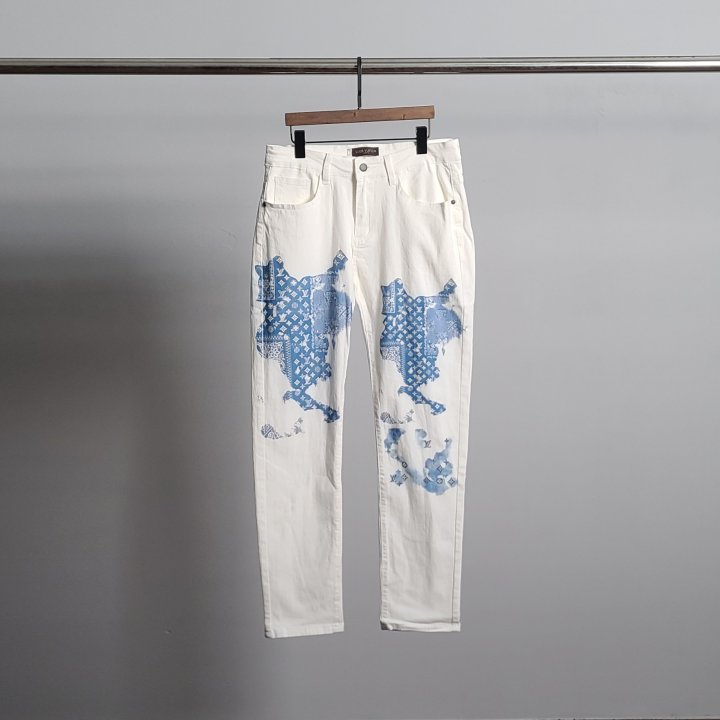 LOUIS VUITTON 루이비통 워터그래픽 화이트 청바지