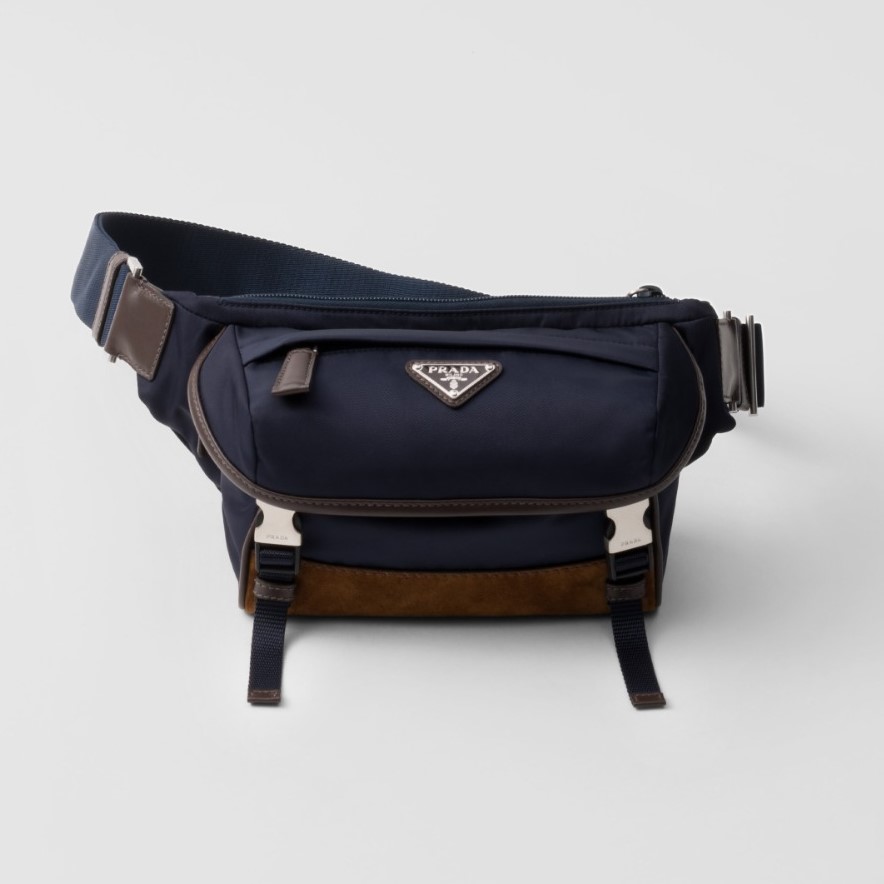 PRADA 프라다 스몰 리나일론 및 가죽 숄더백 2VH171