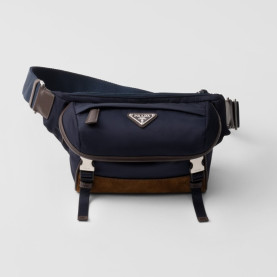 PRADA 프라다 스몰 리나일론 및 가죽 숄더백 2VH171