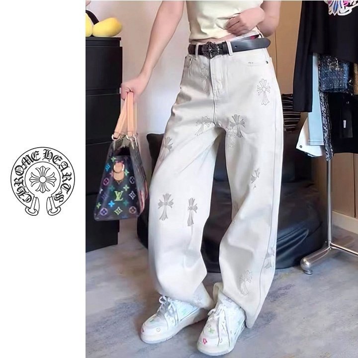 CHROME HEARTS 크롬하츠 십자가 베이지 팬츠