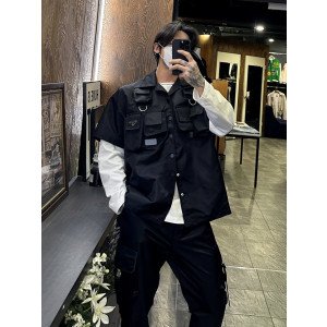 PRADA 프라다 리나일론 멀티 포켓 숏 슬리브 셔츠 자켓