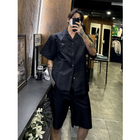 PRADA 프라다 리나일론 오픈 숏 슬리브 셔츠 자켓