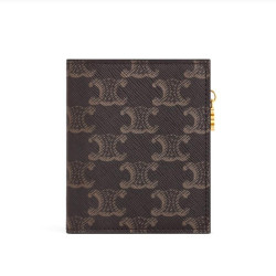 CELINE 셀린느 트리옹프 캔버스 지퍼 카드 홀더 10M102