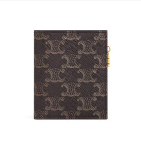 CELINE 셀린느 트리옹프 캔버스 지퍼 카드 홀더 10M102