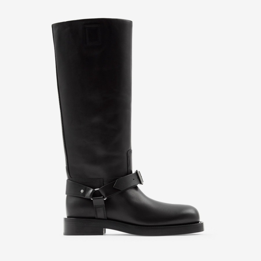 BURBERRY 버버리 여성용 레더 새들 하이 부츠 80743661