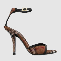 BURBERRY 버버리 여성용 빈티지 체크 샌들 힐 80655071 (10.5cm)