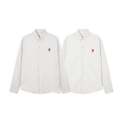 AMI 아미 스몰 하트 스트라이프 셔츠