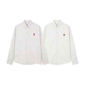 AMI 아미 스몰 하트 스트라이프 셔츠