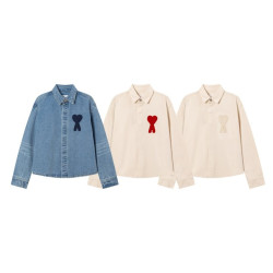 AMI 아미 여성 빅 하트 코튼 셔츠 자켓