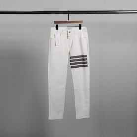 THOM BROWNE 톰브라운 사선완장 도그 화이트 청바지