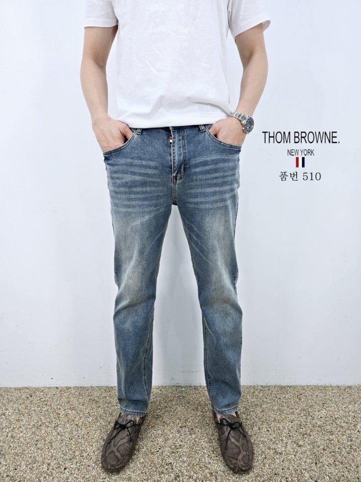 THOM BROWNE 톰브라운 슬림 일자 청바지