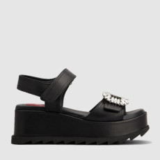 ROGER VIVIER 로저비비에 여성용 슬라이디 비브 가죽 웨지 샌들 7754 2COLOR