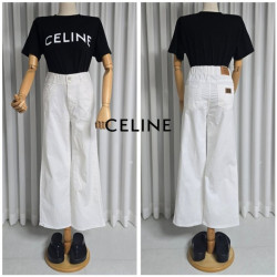 CELINE 셀린느 썸머 투버튼 와이드 팬츠